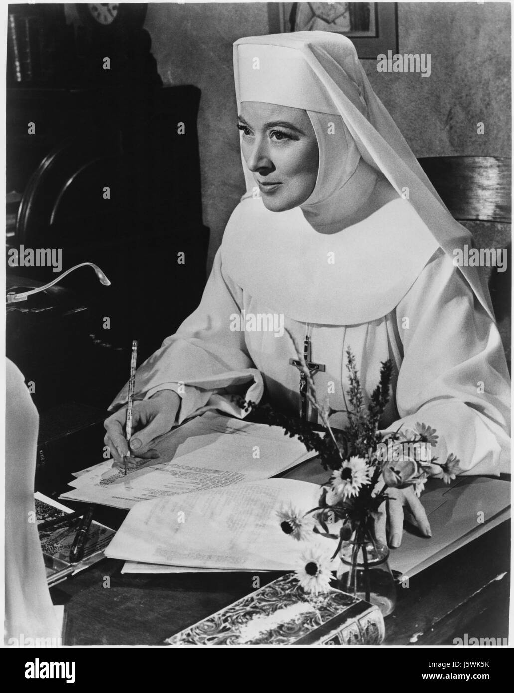 Greer Garson, Ritratto, sul set del film "Il Canto Nun', 1966 Foto Stock