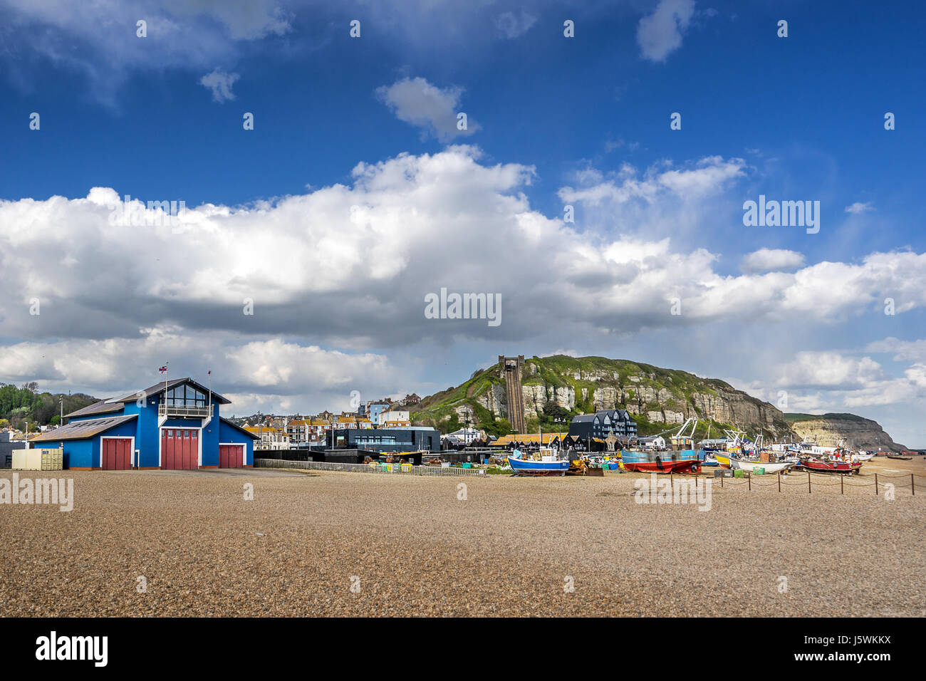 Spiaggia di Hastings in Stade Foto Stock