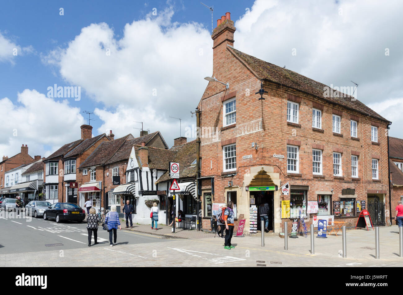 Sheep Street nel centro di Stratford-upon-Avon, Warwickshire Foto Stock