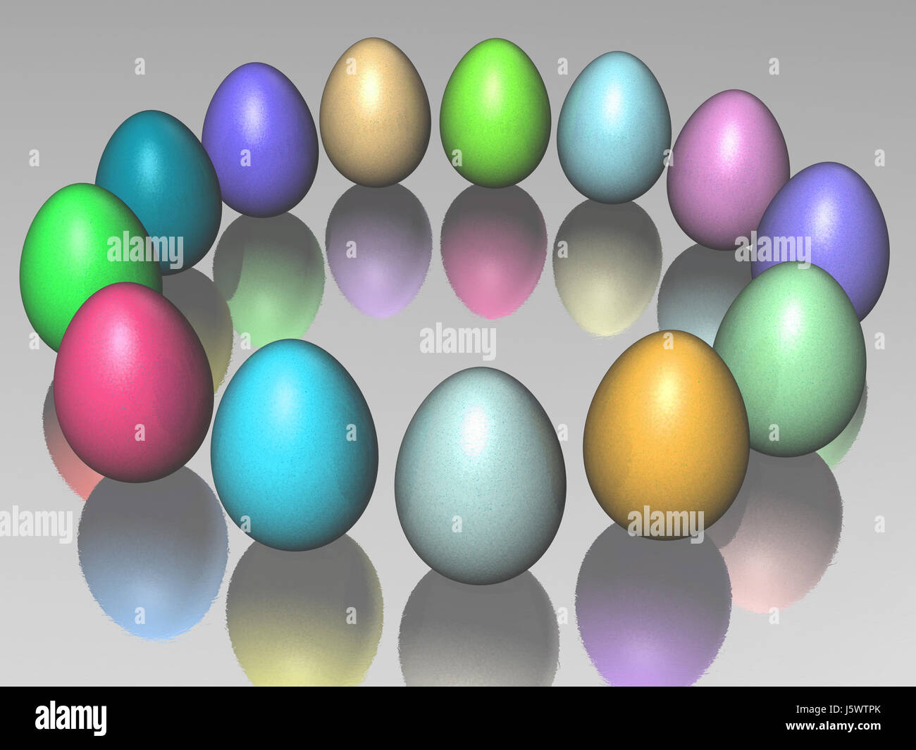 Colorato colorato splendida molteplici riccamente colorati cerchio di pasqua uovo Foto Stock