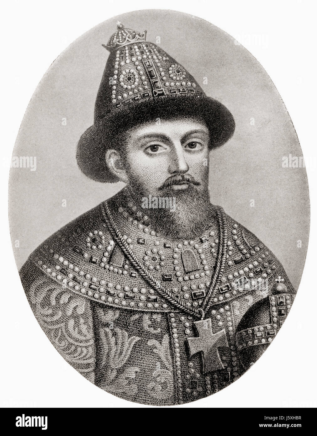 Michael I della Russia, 1596 - 1645. Il primo zar russo della casa di Romanov. Da Hutchinson nella storia delle nazioni, pubblicato 1915. Foto Stock