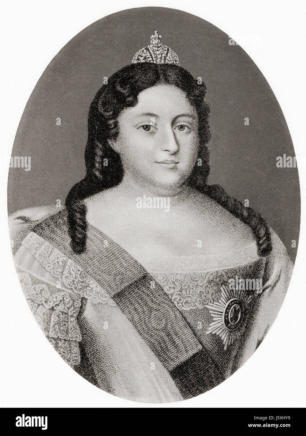 Caterina i, nata Marta Samuilovna Skavronskaya, 1684 – 1727. Imperatrice consorte di Russia come seconda moglie di Pietro il Grande. Dalla Storia delle Nazioni di Hutchinson, pubblicato nel 1915. Foto Stock