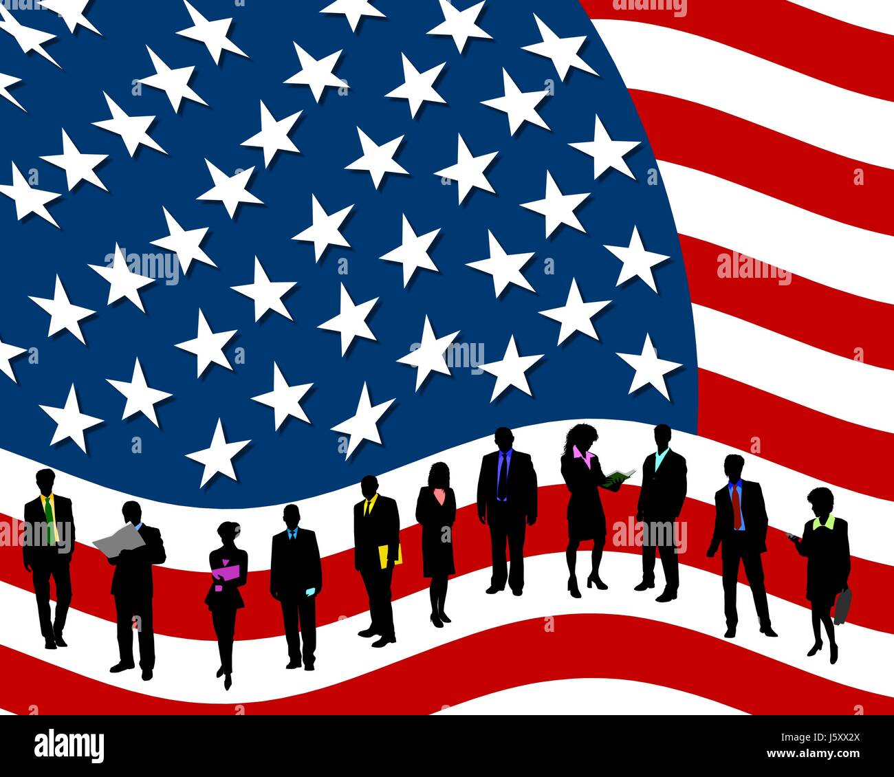 Ufficio usa illustrazione i rapporti aziendali trattare transazioni aziendali business Foto Stock