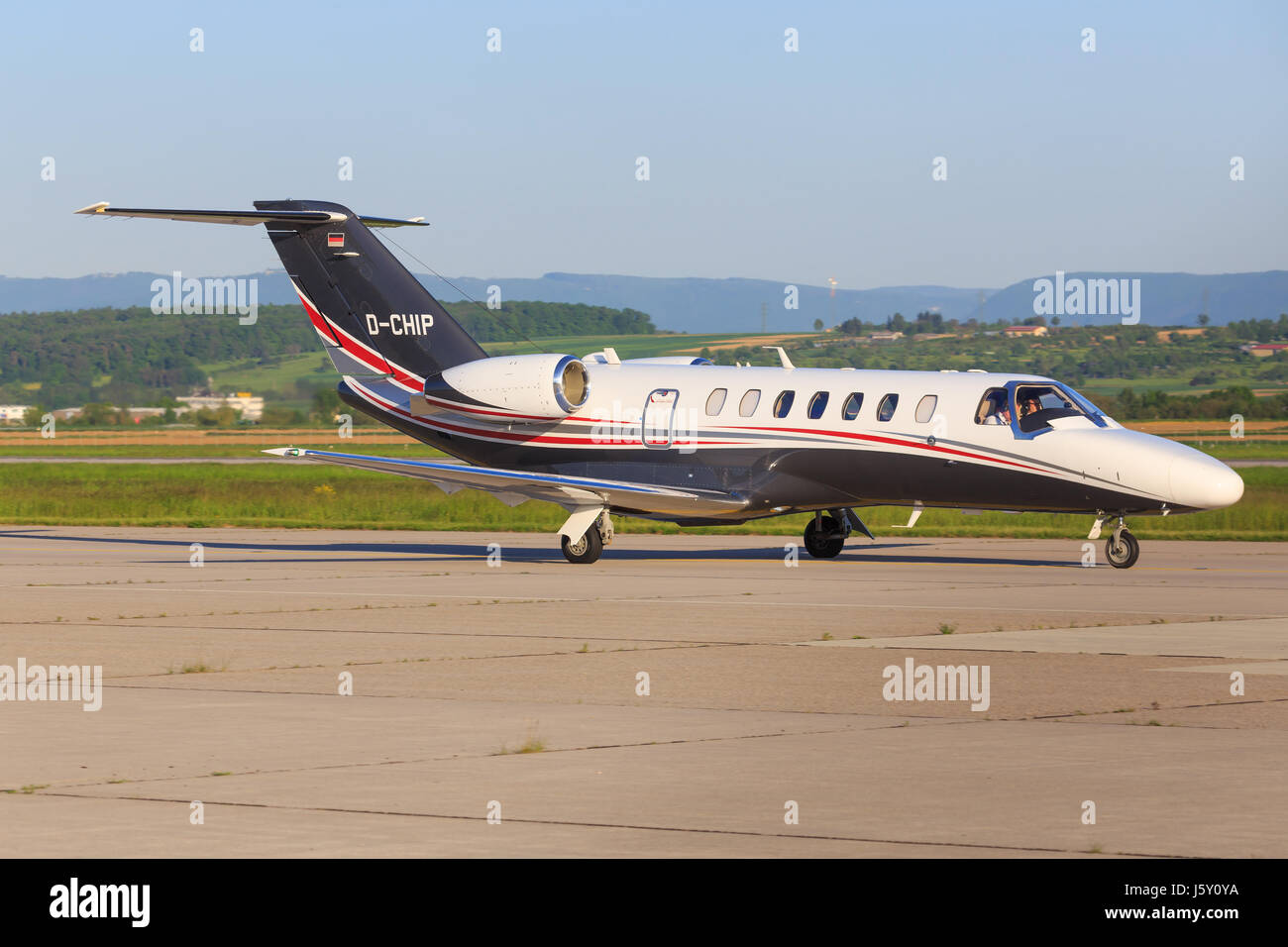 Stoccarda/Germania Marzo 14, 2016:Cessna 525 Citation CJ3 presso l'Aeroporto di Stoccarda. Foto Stock