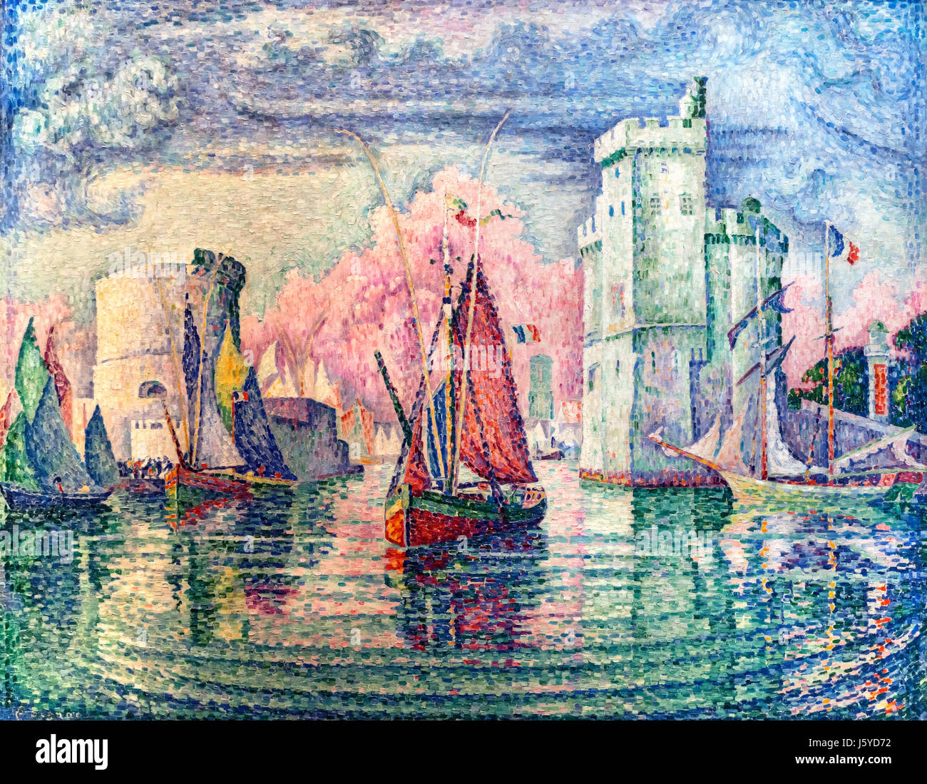 "Entree du Port de la Rochelle' (ingresso del porto di La Rochelle) da Paul Signac (1863-1935), olio su tela, 1921 Foto Stock