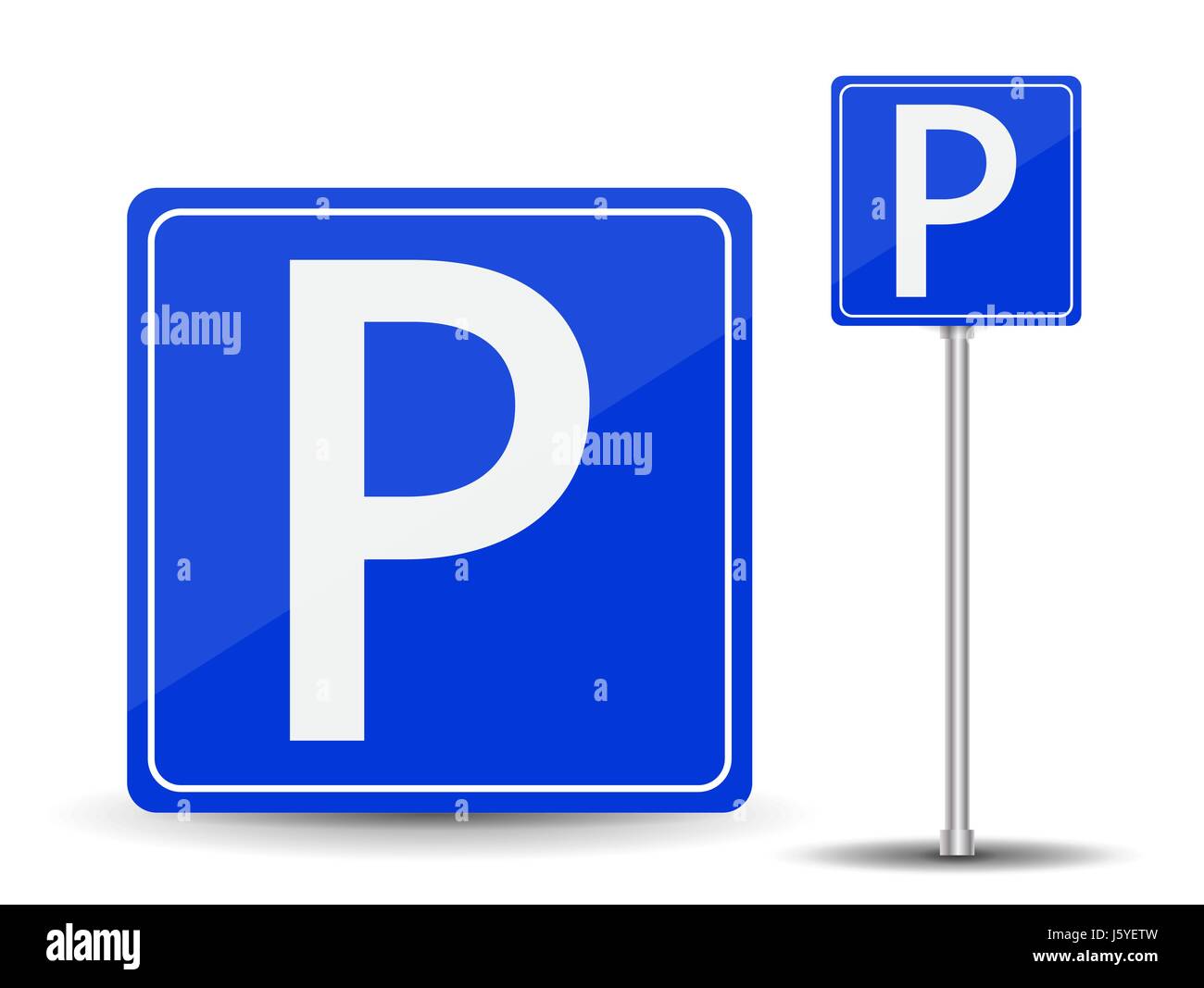 Il divieto di parcheggio. Il rosso e il blu cartello stradale. Illustrazione Vettoriale. Illustrazione Vettoriale