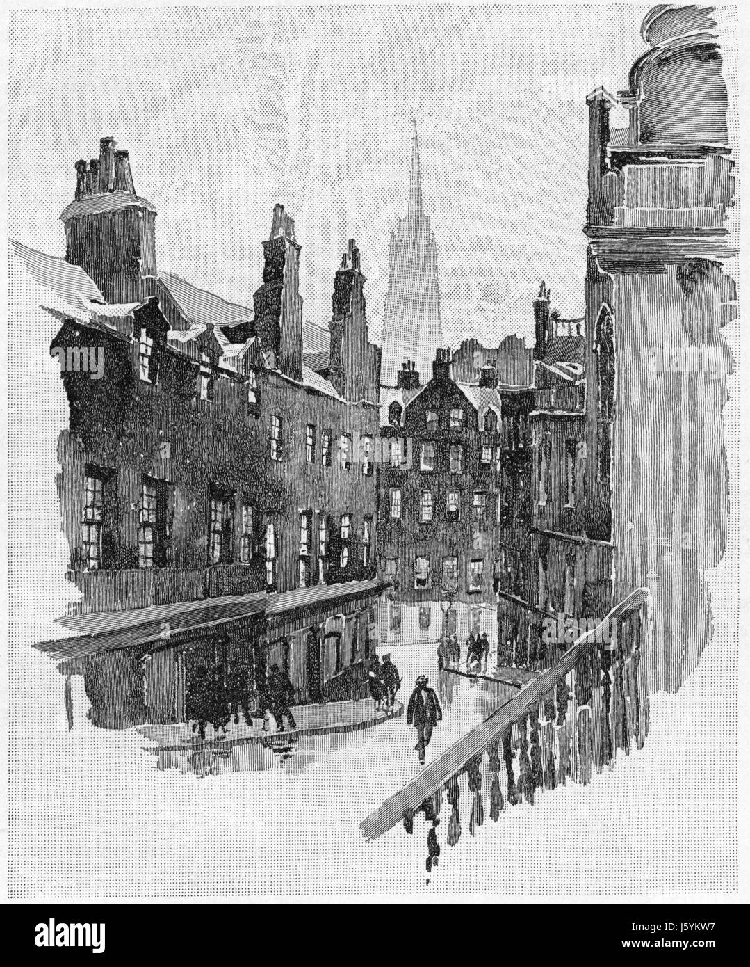 Presentazione del poeta Scozzese James Hogg, Old Harrow Inn, Cadlemaker fila, Hyndford vicino, 50 High Street, Edimburgo, Scozia, Harper's nuova rivista mensile, illustrazione, Marzo 1891 Foto Stock