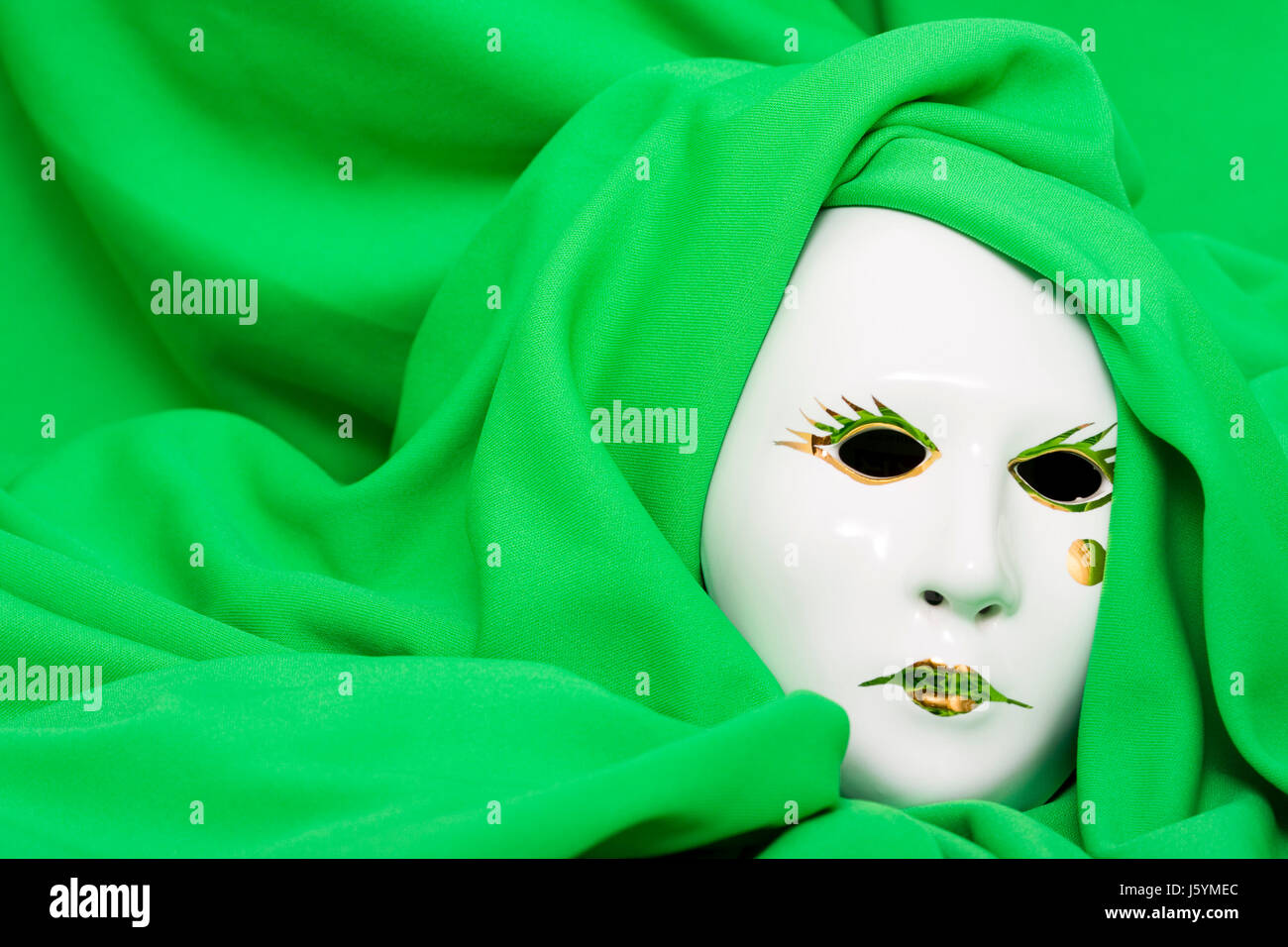 Verde europeo vuoto revetment caucasica verde maschera vuota caucasici europei Foto Stock