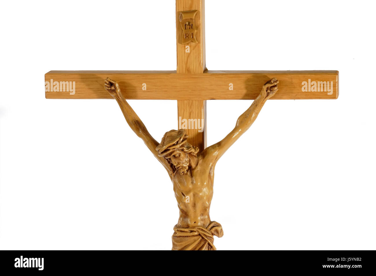 Croce di legno crocifisso Gesù religione convinzione dio opzionale croce di legno Figlio crocifisso Foto Stock