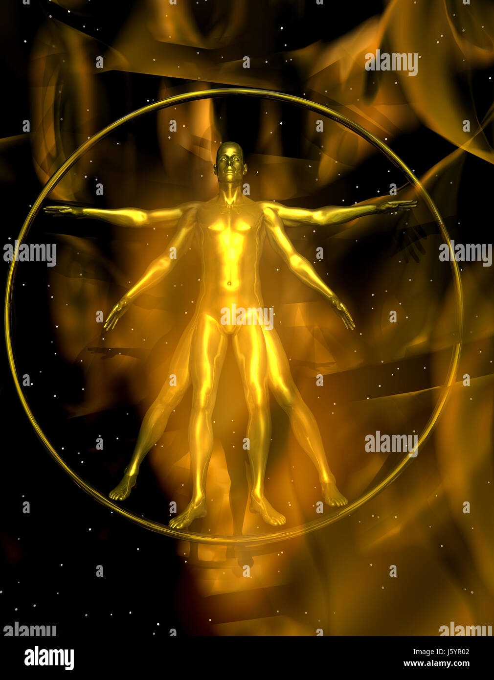 L'uomo medicalmente Illustrazione medica pongono stelle eterna asterischi nuvole render Foto Stock