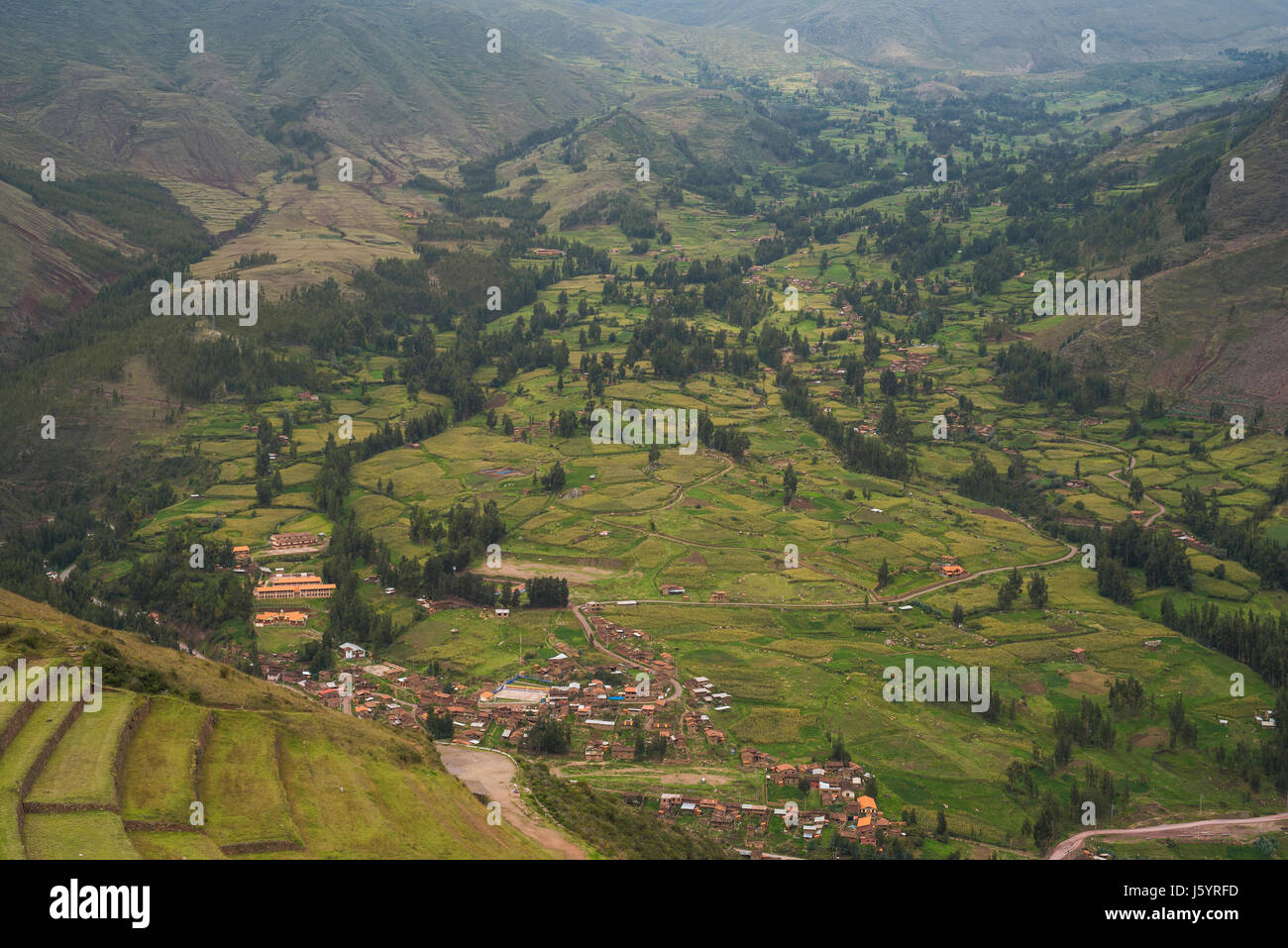 Pisac; Valle Sacra, Perù Foto Stock