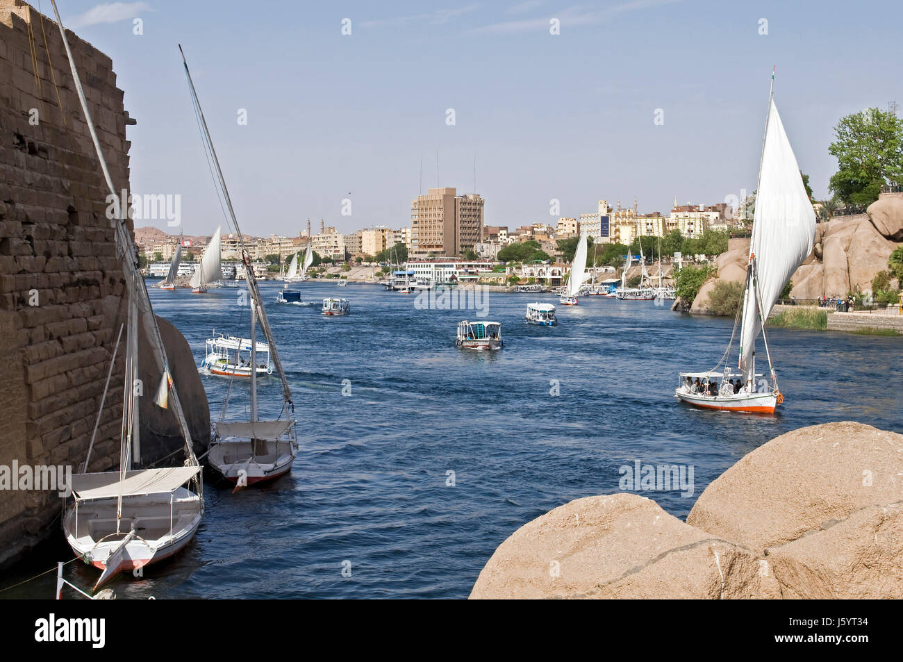 Nilo vicino a aswan,Egitto Foto Stock