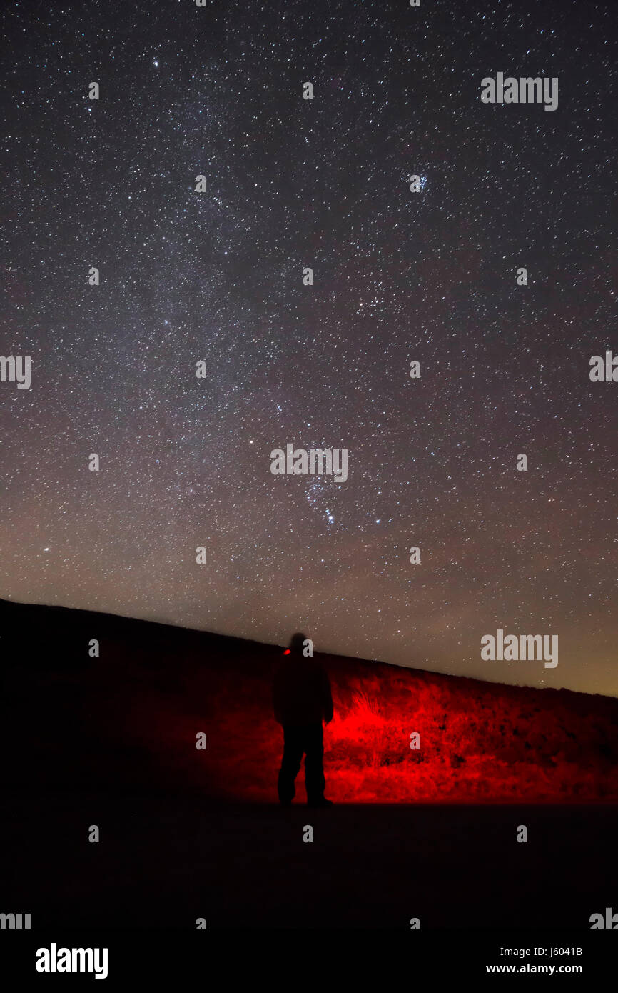 Guardare le stelle nel parco nazionale di Snowdonia Foto Stock