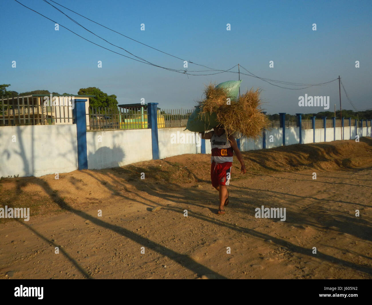 La scena mostra Pasong Bangkal, situato vicino alla scuola elementare di San Ildefonso a Bulacan. Questo luogo fa parte della comunità locale, contribuendo all'ambiente educativo e allo sviluppo circostante. Foto Stock