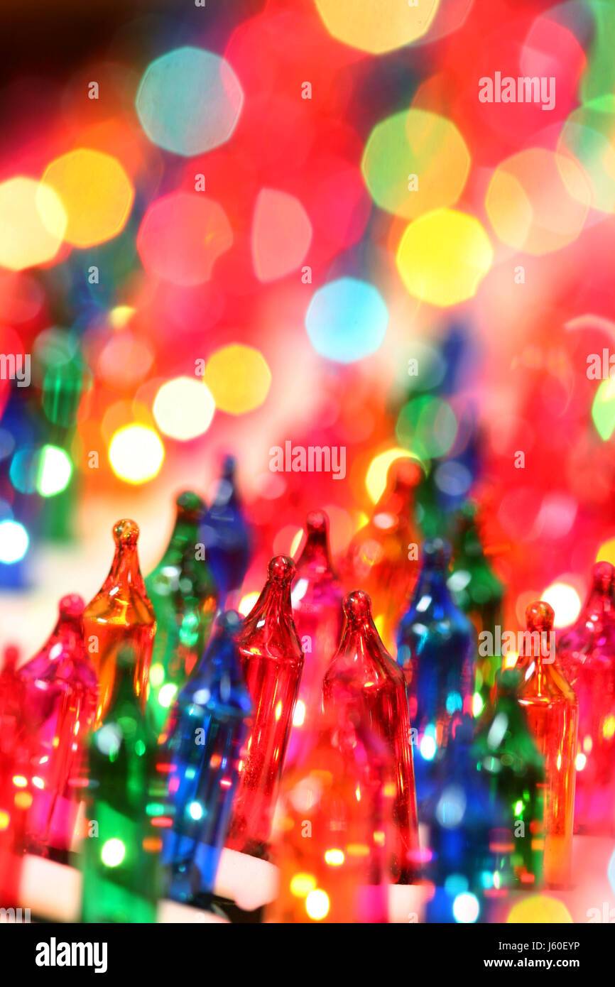 Decorazione di luci di festa di Natale Decorare colori colori xmas X-mas blue Foto Stock