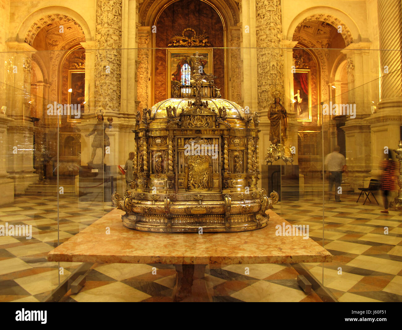 Reliquie nella cattedrale de Santa Maria de la Sede, Siviglia, in Andalusia, provincia di Siviglia, Spagna, Europa, patrimonio mondiale dell UNESCO Foto Stock