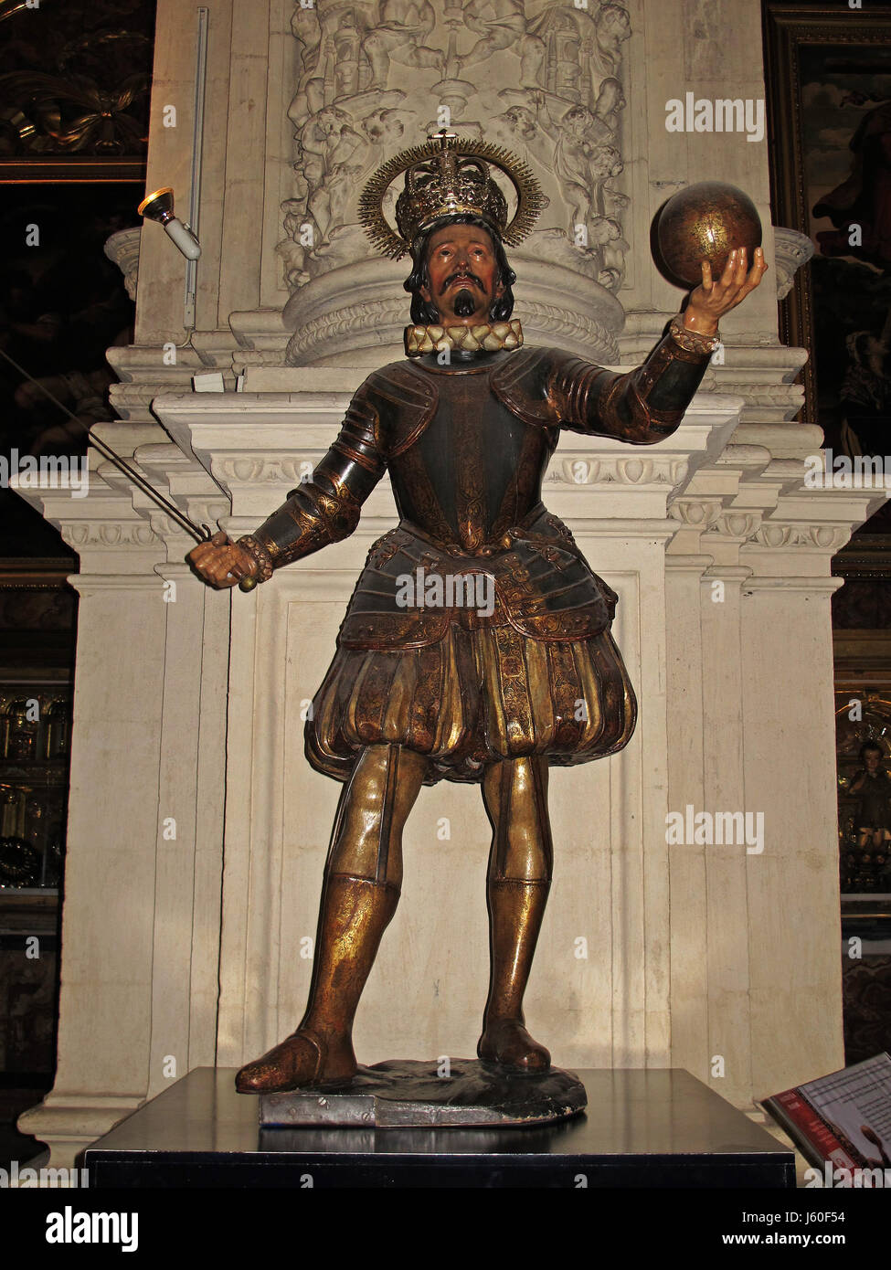 Statua di re Ferdinando III di Castiglia nella cattedrale de Santa Maria de la Sede, Siviglia, in Andalusia, provincia di Siviglia, Spagna, Europa, Unesco World Foto Stock
