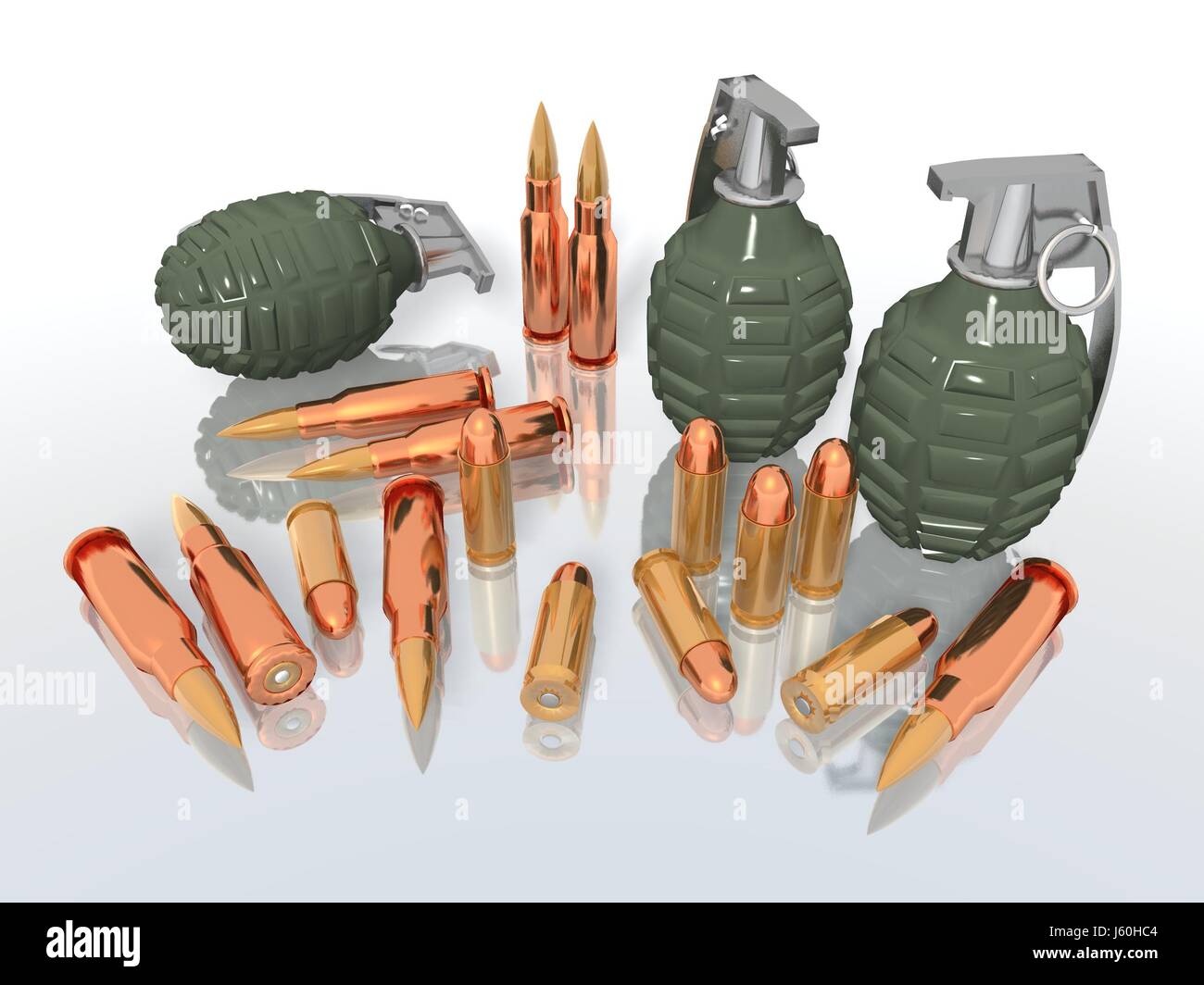 Esercito guerra pistola bomba arma pistole granata ripresa del mercato toro del braccio della morte di pericolo Foto Stock