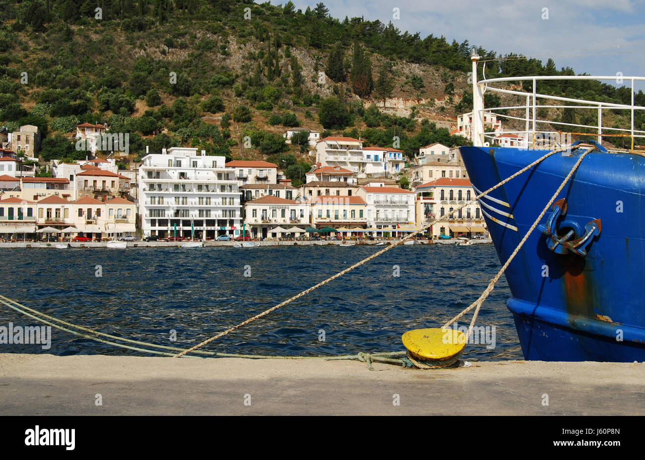 Grecia seaport Peloponneso Barca a Vela Barca a vela barca a remi imbarcazione natante Foto Stock