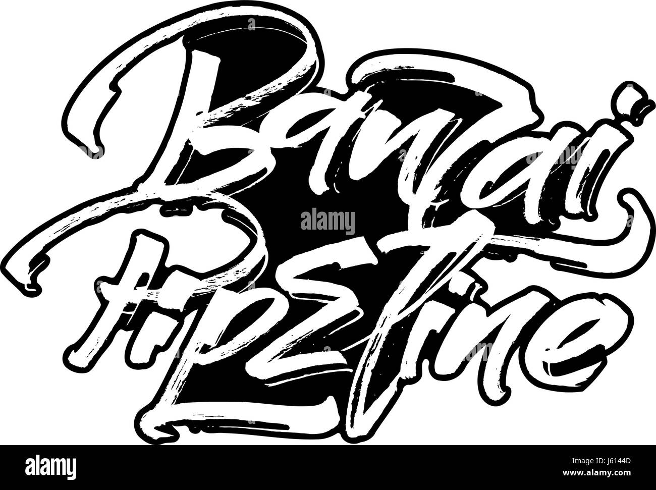 Banzai Pipeline. La calligrafia moderna scritte a mano per stampa serigrafica Illustrazione Vettoriale
