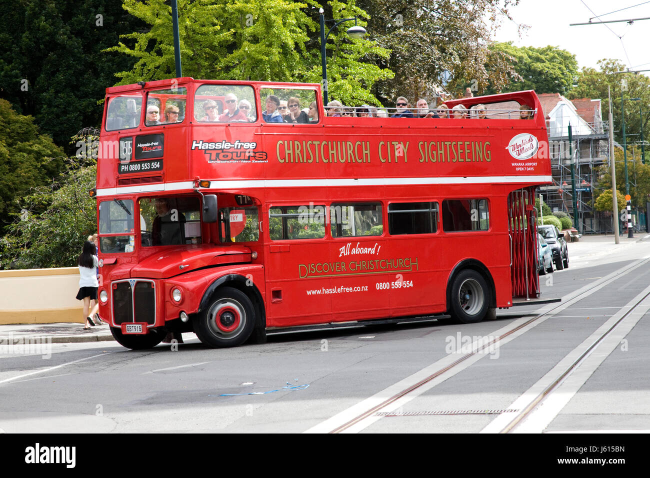 Christchurch Nuova Zelanda Trasporti Tram Centro di turismo Foto Stock