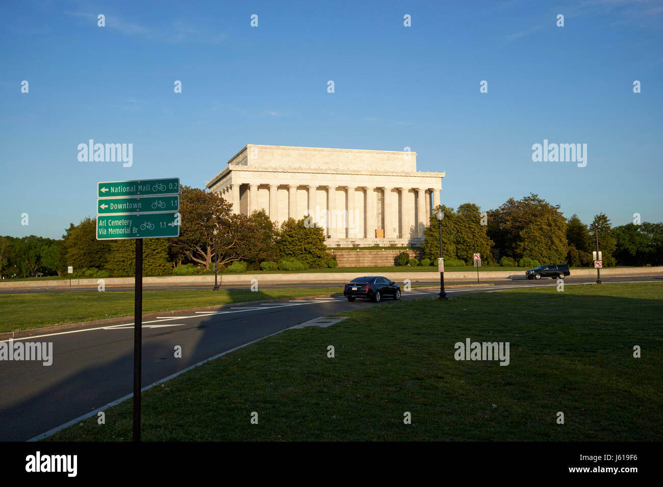 Il Lincoln Memorial drive e le strade attorno alla parte posteriore del Lincoln Memorial Washington DC STATI UNITI D'AMERICA Foto Stock