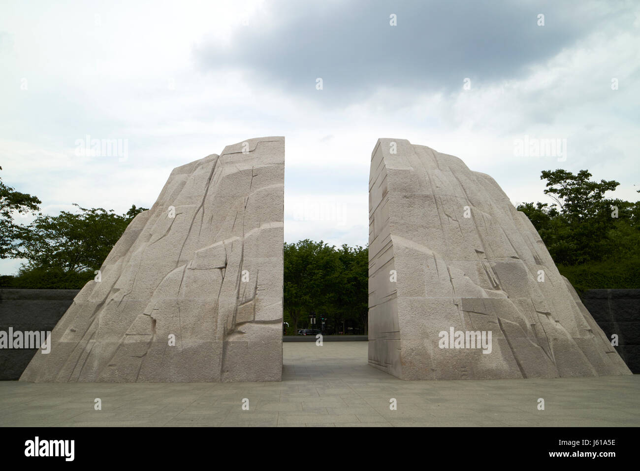 Montagna della disperazione di roccia di granito a Martin Luther King Jnr memorial Washington DC STATI UNITI D'AMERICA Foto Stock