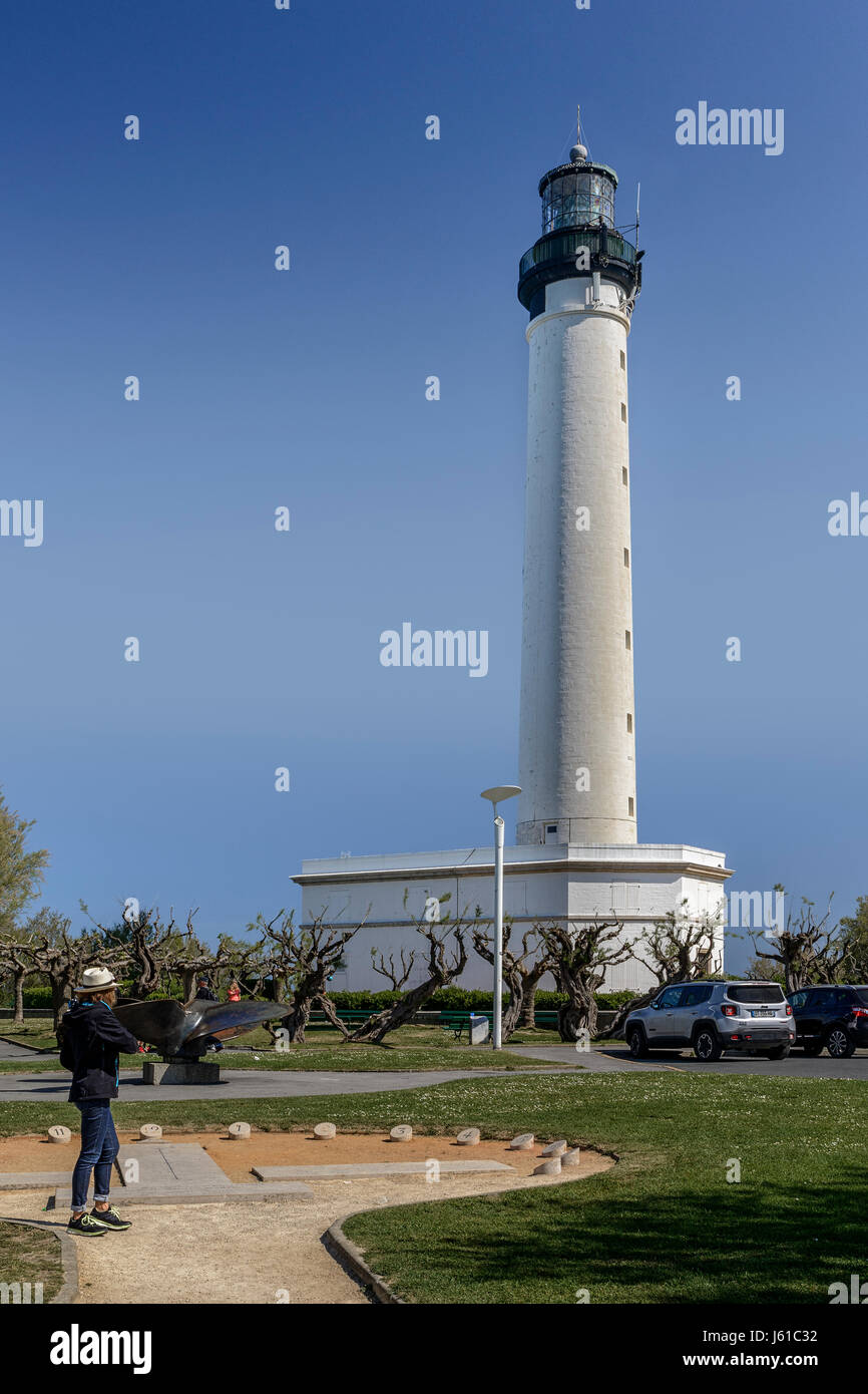 Biarritz, faro di Pointe Saint Martin, Francia, Europa Foto Stock