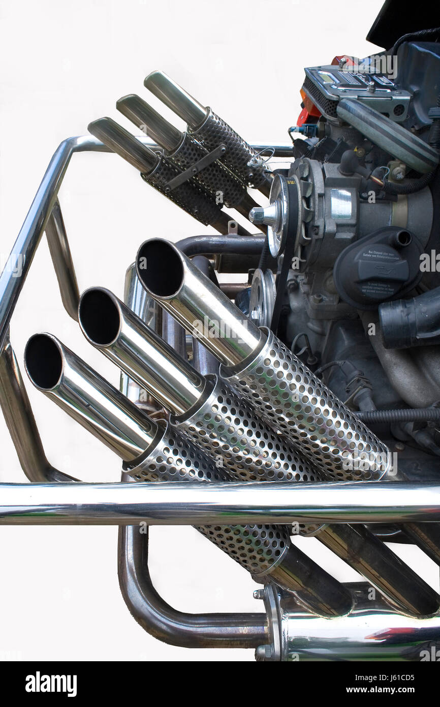 Triciclo motociclo di scarico motore in moto del motore di azionamento di alta qualità motore in acciaio Foto Stock