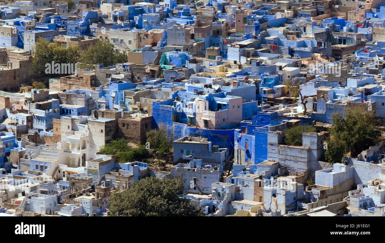 Città blu colore città asia india centro storico stile di architettura costruttiva Foto Stock