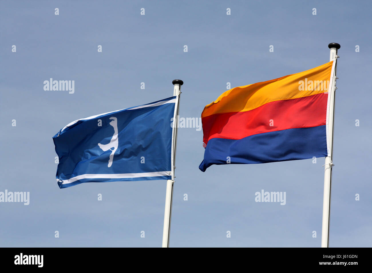 Bandiera sylt ventoso nordfriesland regionale brillare blu brilla luminosa luce della Lucent Technologies Foto Stock
