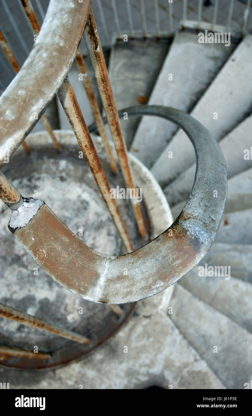 Ringhiera di una scala a spirale Foto Stock