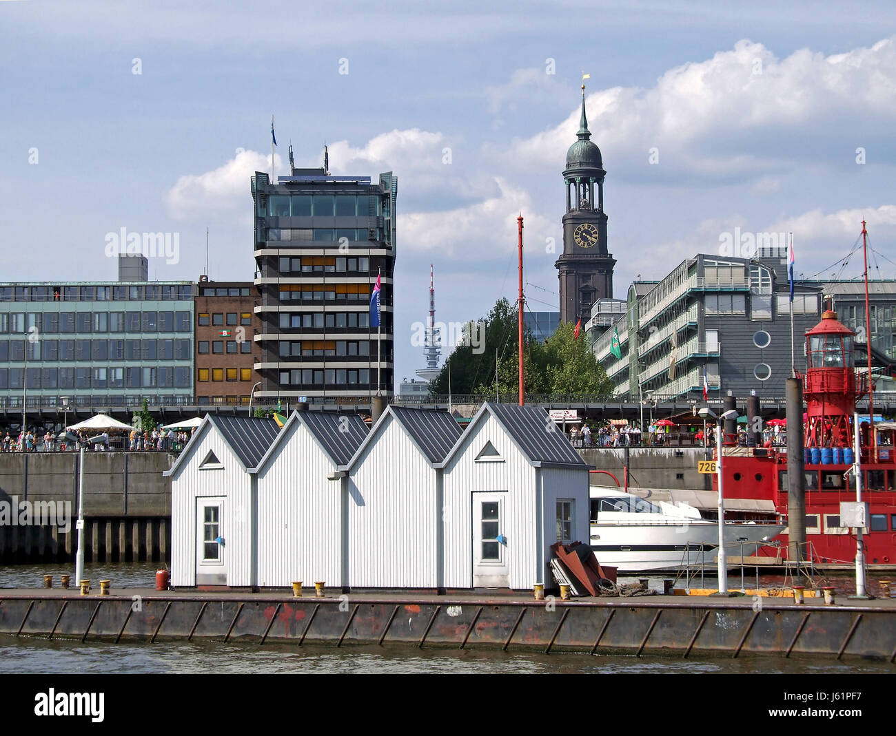 Il porto di Amburgo città anseatica di torre televisiva porti Germania settentrionale Foto Stock