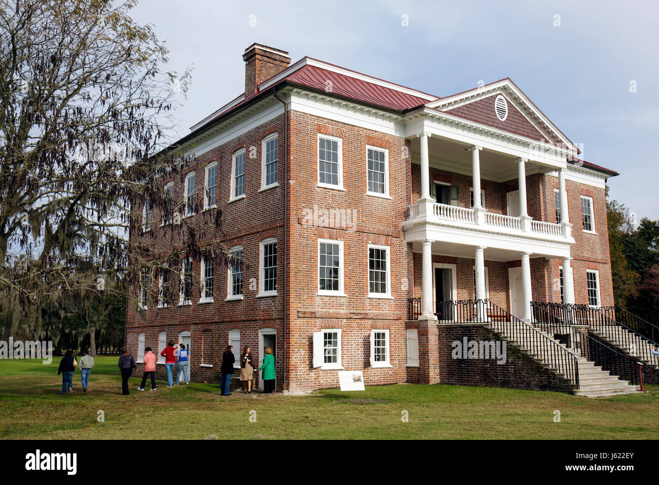 Charleston South Carolina,Lowcountry,Ashley River Road,Drayton Hall,piantagione,architettura palladiana georgiana,1738,coloniale,case home homes r Foto Stock