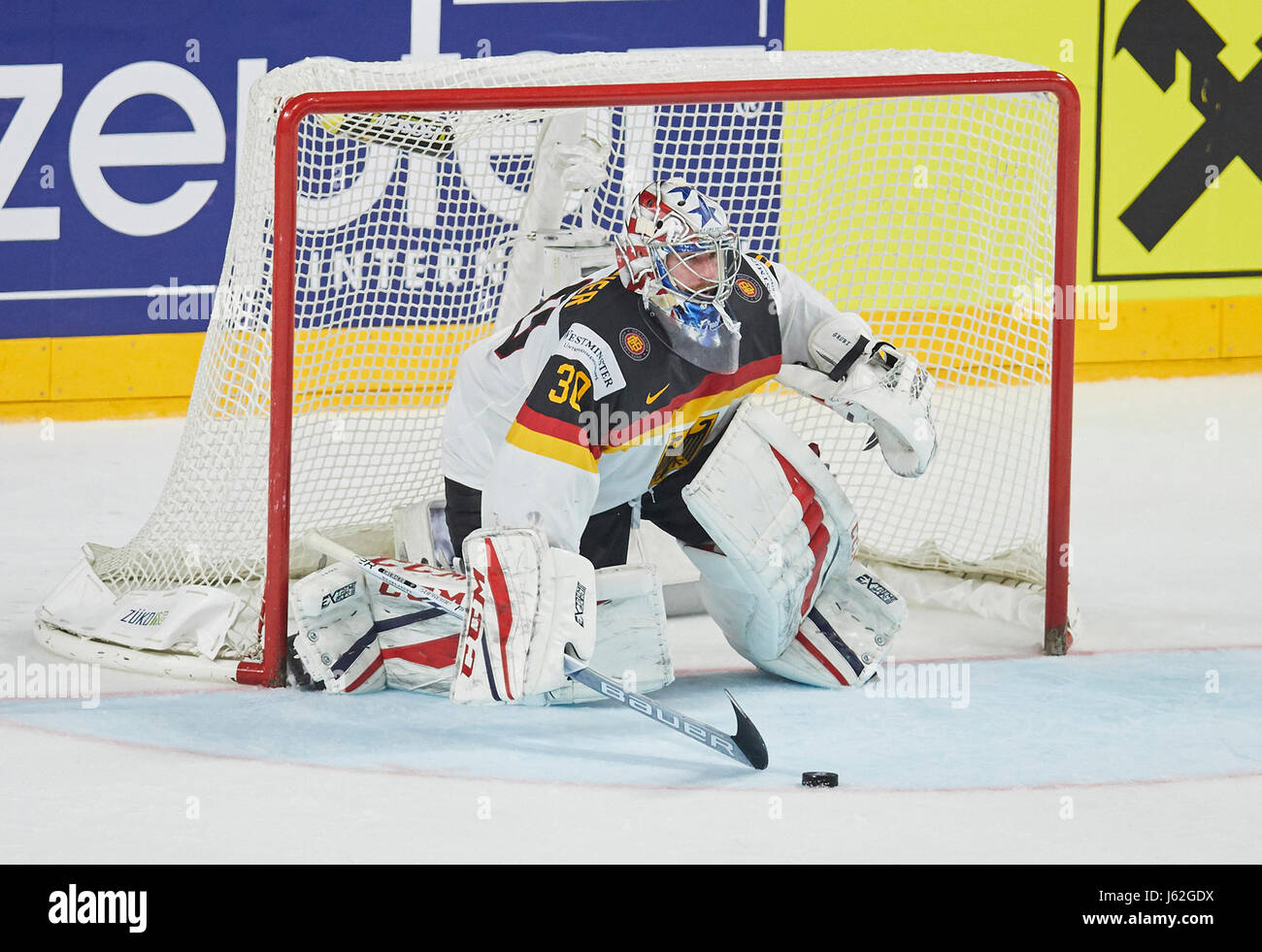 Ice Hockey World Cup 2017, Colonia, Maggio 18, 2017 Philip GRUBAUER, Goalie DEB 30 Germania, Canada. , . Colonia, Germania 18 maggio 2017 Credit: Peter Schatz/Alamy Live News Foto Stock