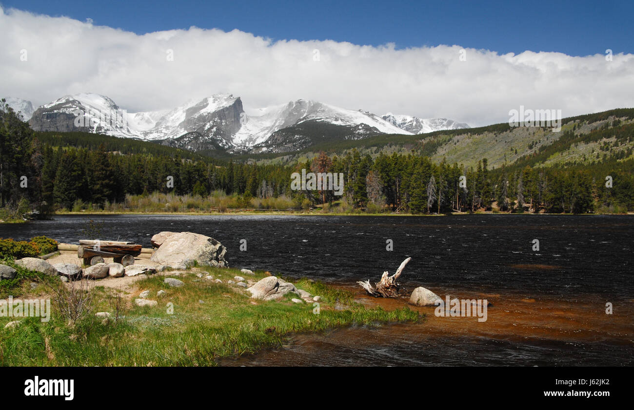 Il parco nazionale delle montagne del nord america acqua fresca lago di acque interne del percorso dell'acqua Foto Stock