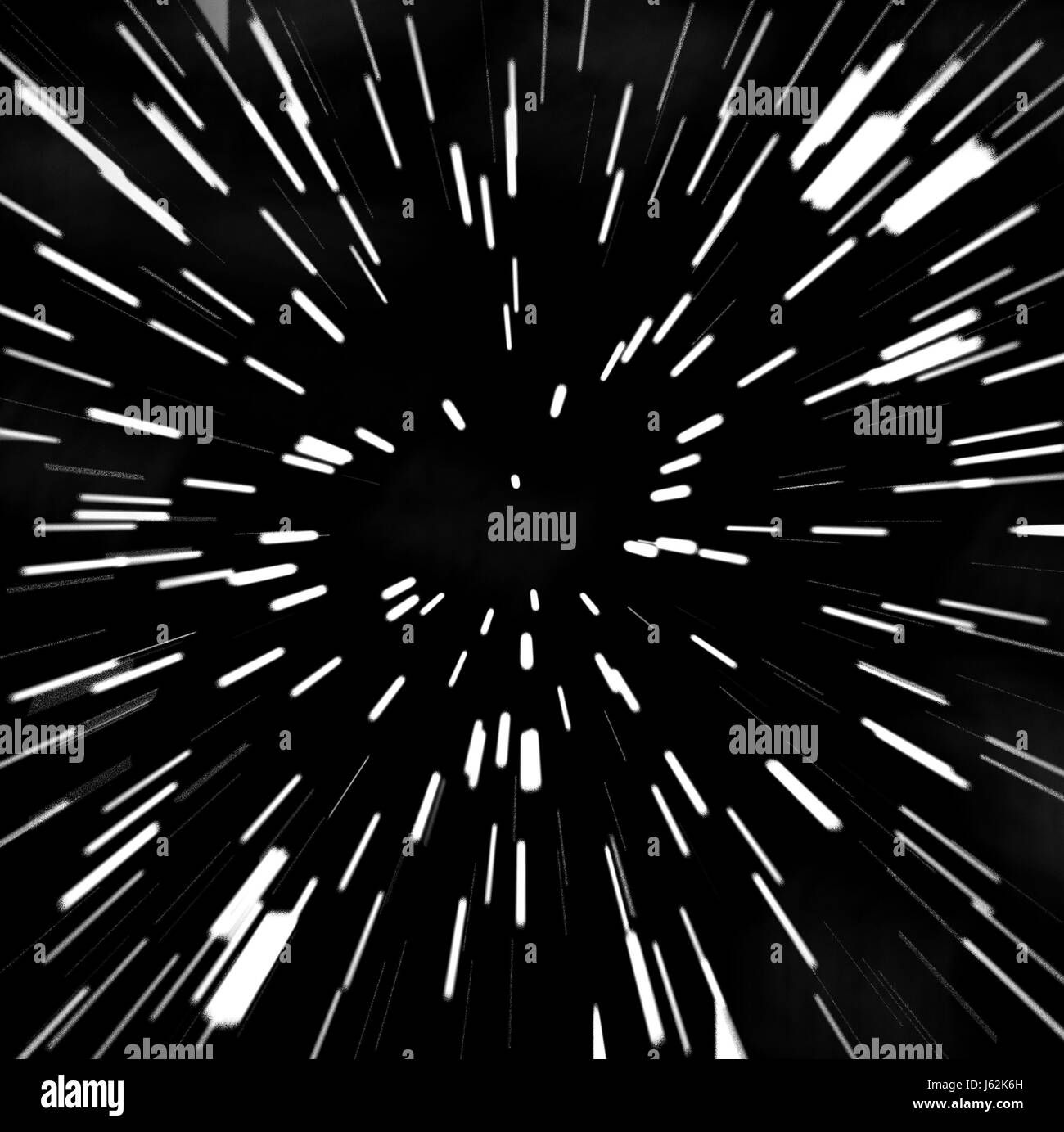 Nel campo spazio stelle asterischi esplorazione velocizzando esterno luce di stelle discoteca motion Foto Stock