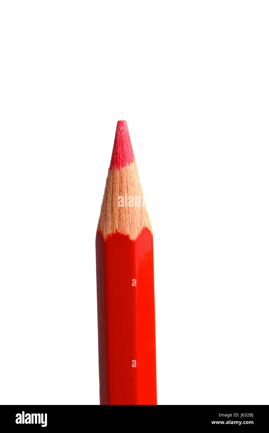 Verticali di colore rosso stile penna matita istruzione macro close-up di ammissione macro close up Foto Stock