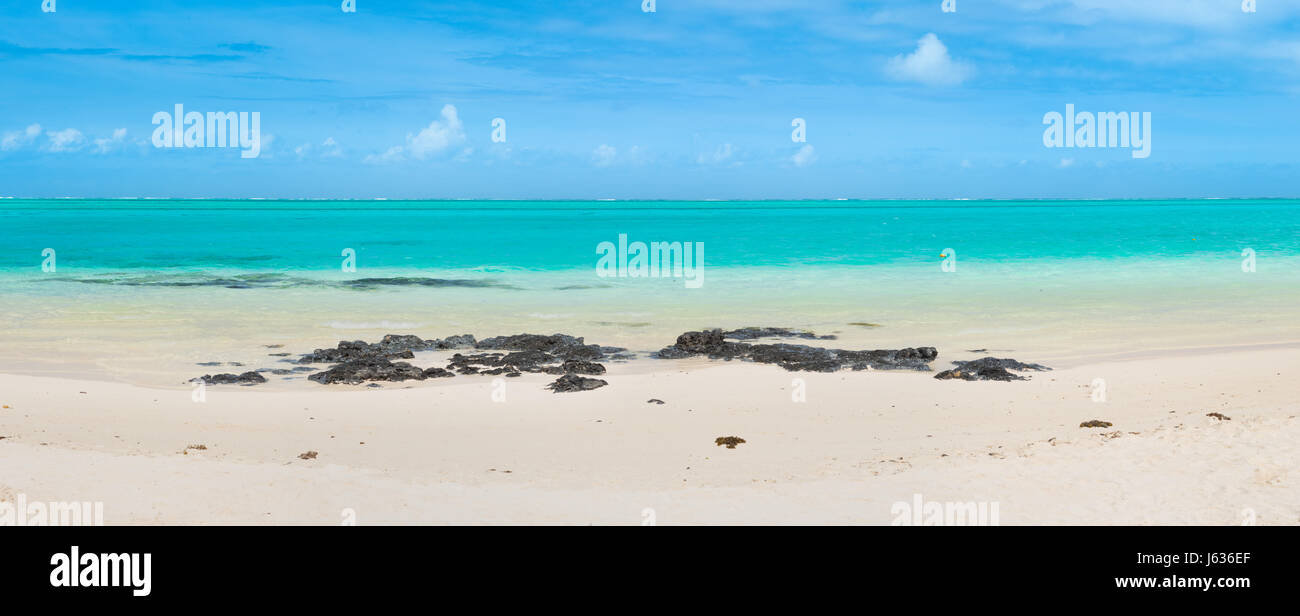 Incredibile pointe d'Esny Beach sulla costa sud est di Mauritius. Panorama Foto Stock