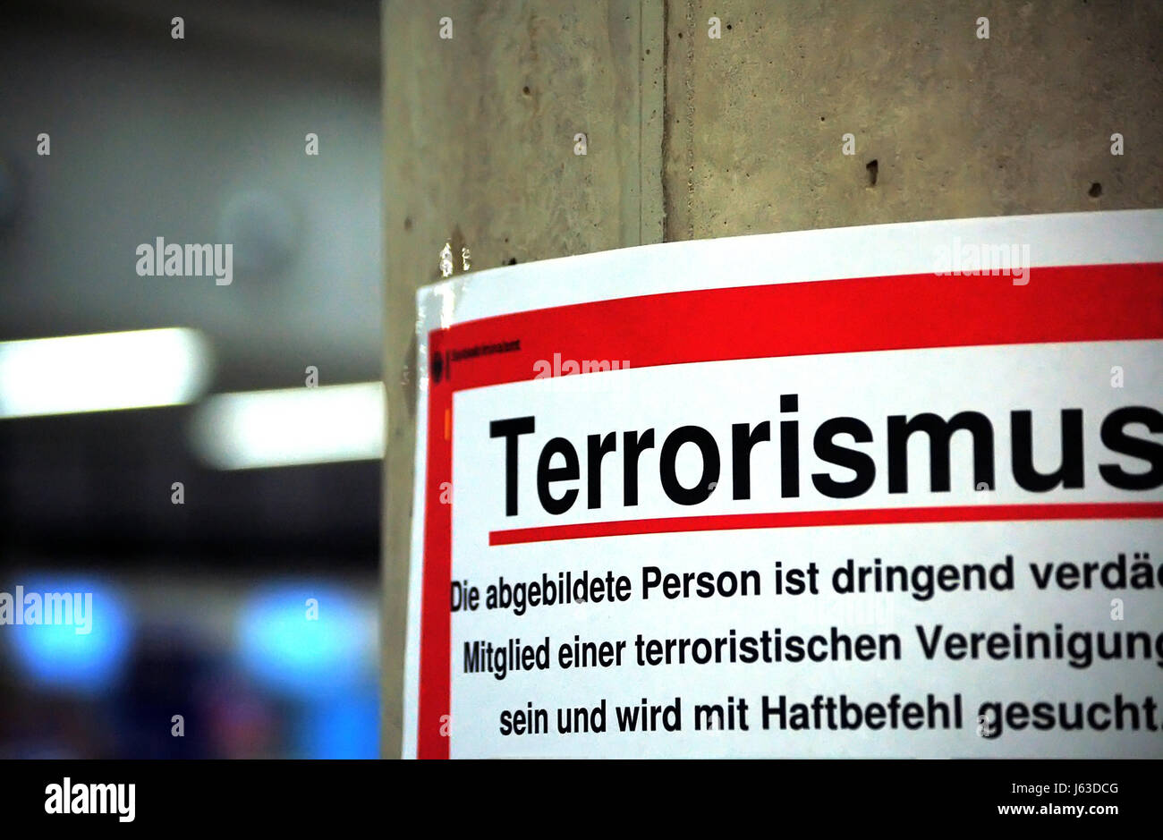Criminalità poster terrore targhetta deliquency terrorismo terroristi poster di tastatura Foto Stock