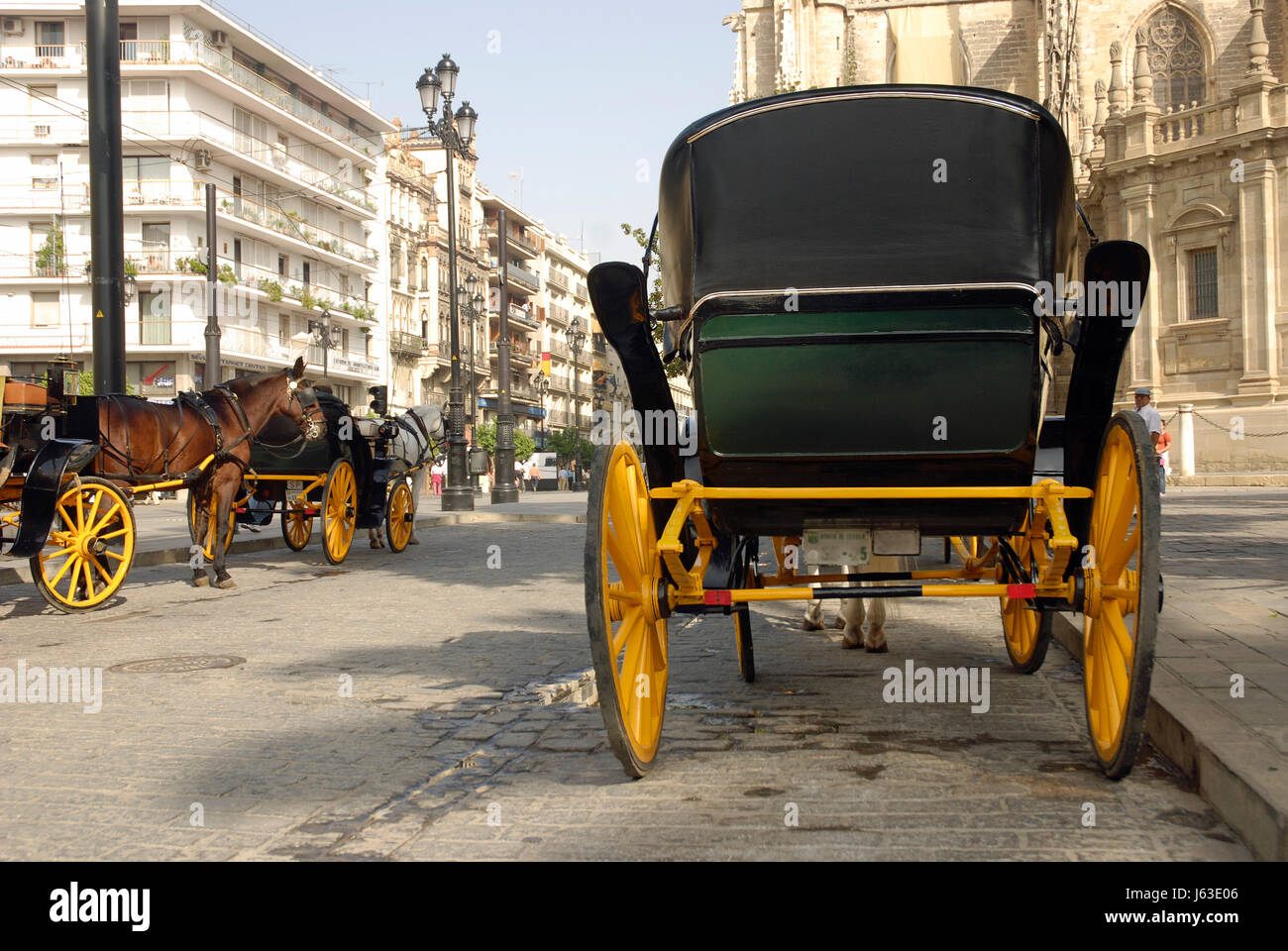 Pullman pullman di Siviglia in carrozza case di città città casa vacanze Foto Stock