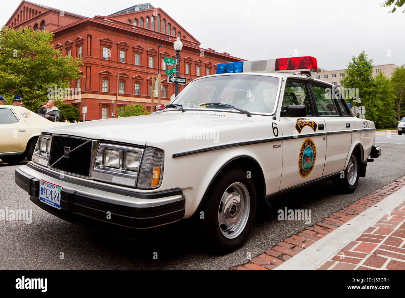 L'annata 1984 Volvo 240 GL auto della polizia - USA Foto Stock