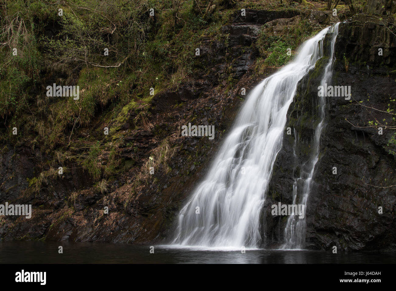 La cascata nel Parco Nazionale di Snowdonia, Galles Foto Stock