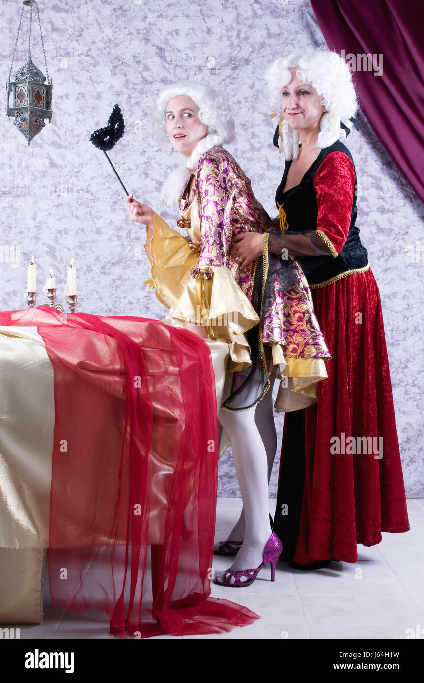 Donna di fasto Barocco rococò revetment decadenza medioevo vicenda storica Foto Stock