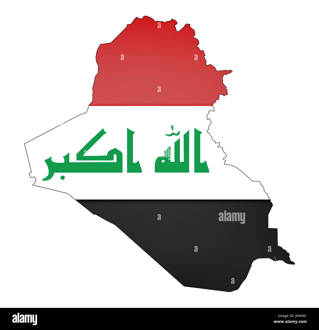 Scheda di bandiera Geografia paese iraq mappa atlas mappa del mondo verde swarthy nero Foto Stock