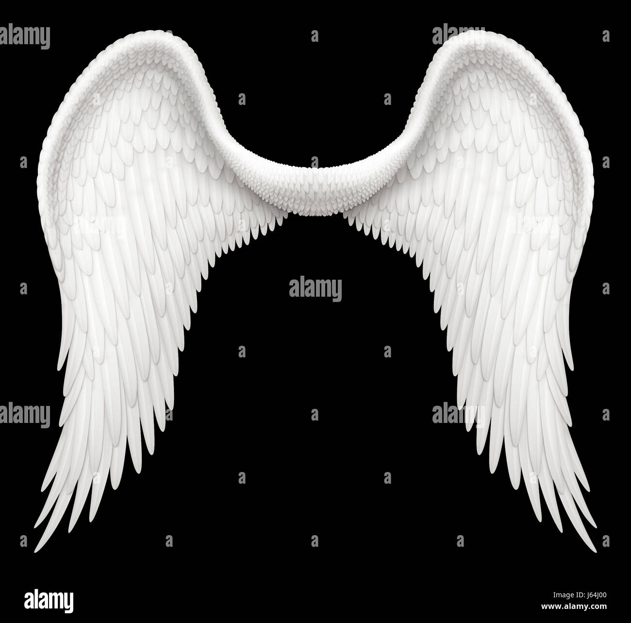 Illustrazione Digitale di ali d'angelo. Compreso un tracciato di ritaglio è pronto per essere miscelato con altre immagini. Foto Stock