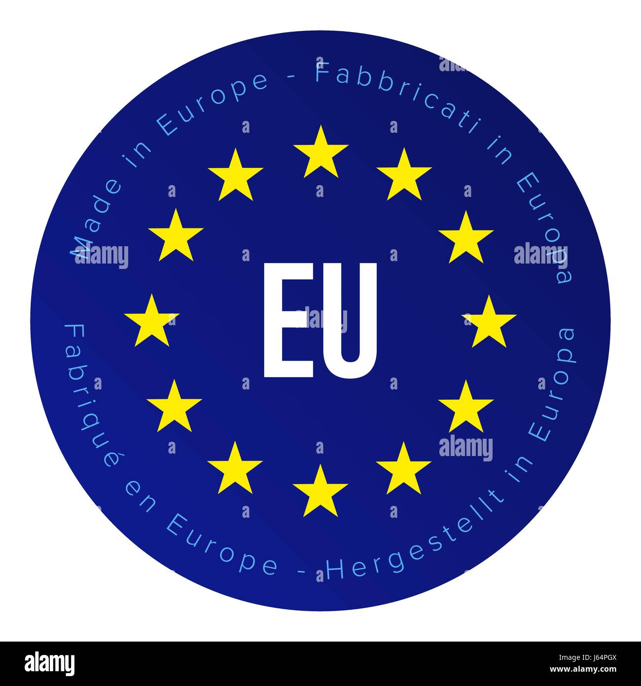 Realizzato in Europa segno con il vettore di traslazione Illustrazione Vettoriale