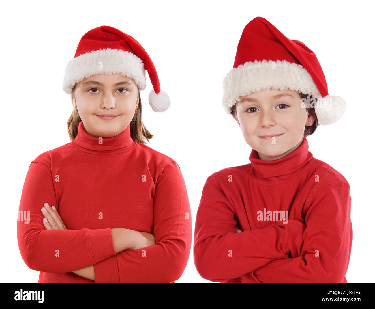 Cappello di natale lad boy maschio giovane ragazza ragazze bambini kids xmas X-mas Foto Stock