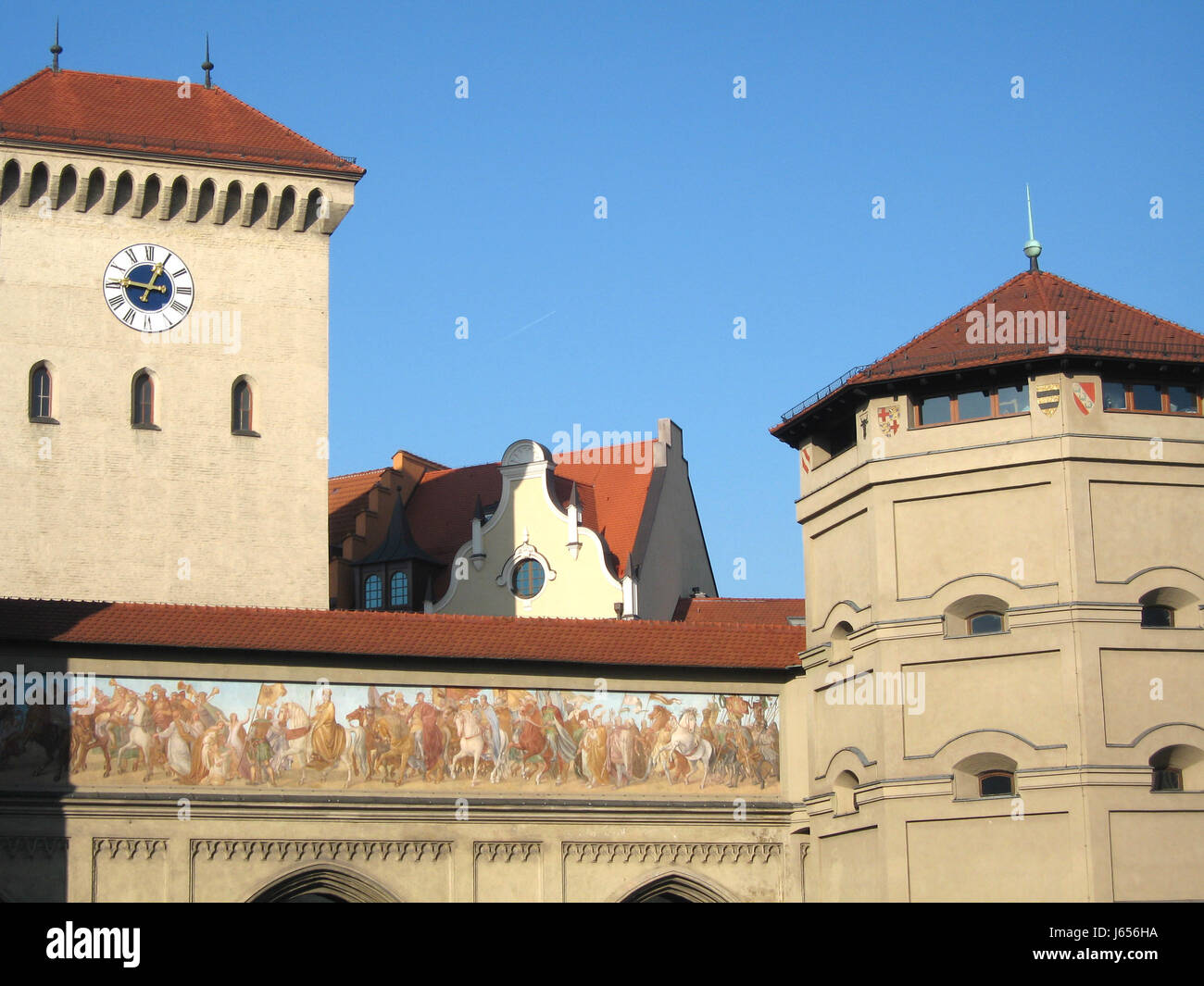 Attrazioni Baviera Monaco di Baviera medieval medioevo attrazioni torre obiettivo porta di passaggio Foto Stock