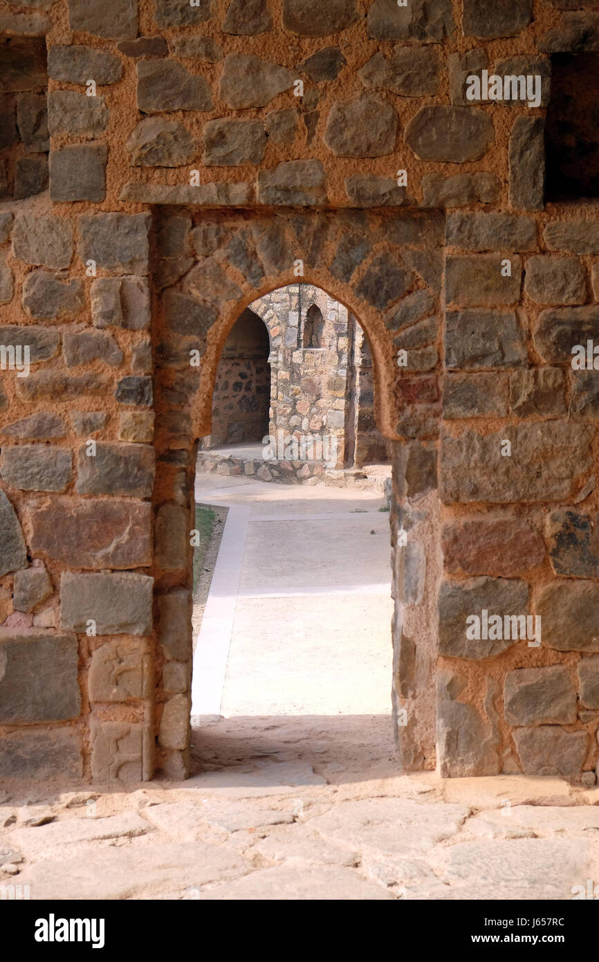 Isa Khan tomba, la tomba di Humayun complessa, Delhi, India nel febbraio, 13, 2016 Foto Stock